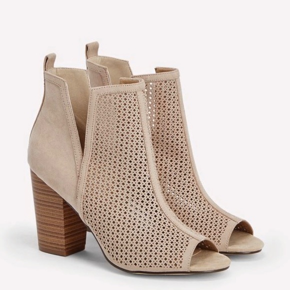 JustFab Shoes - Just fab taupe pep-toe bootie JustFab Shoes - Just fab taupe pep-toe bootie